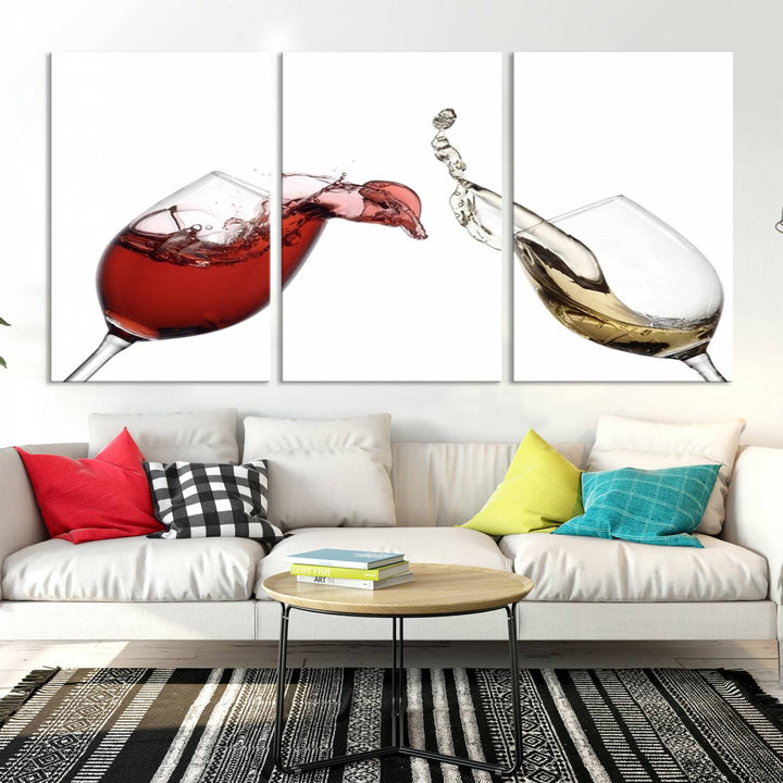 Red and White Wine in Glass Canvas Print