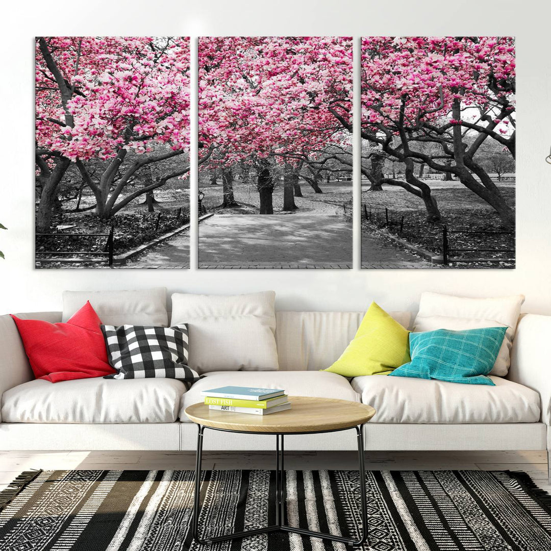 Art mural d’arbres roses Impression sur toile