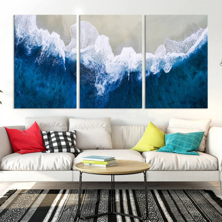 Beautiful Aerial Beach Canvas Wall Art