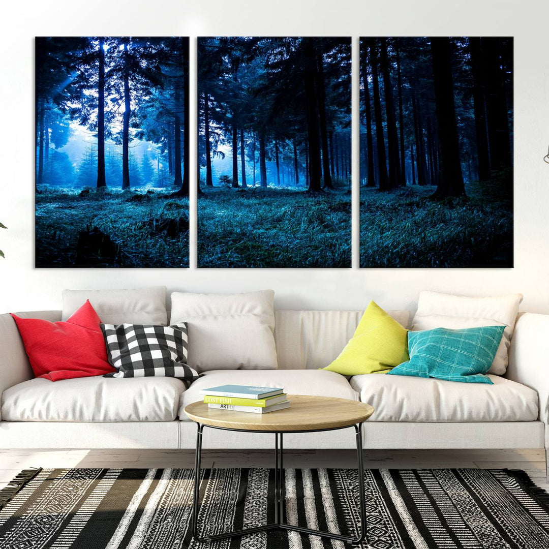 Mystic Dark Forest Wall Art Forest Canvas Print