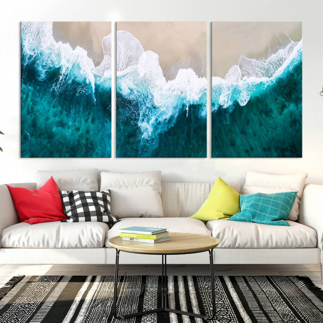 Mind-Blowing Aerial Beach Canvas Wall Art Print