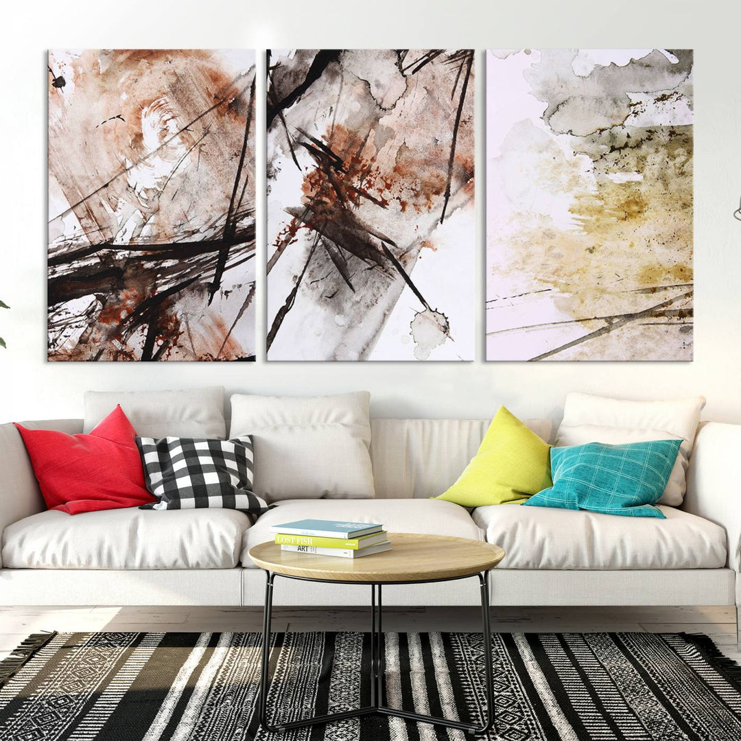 Vintage Grunge Abstract Canvas Wall Art