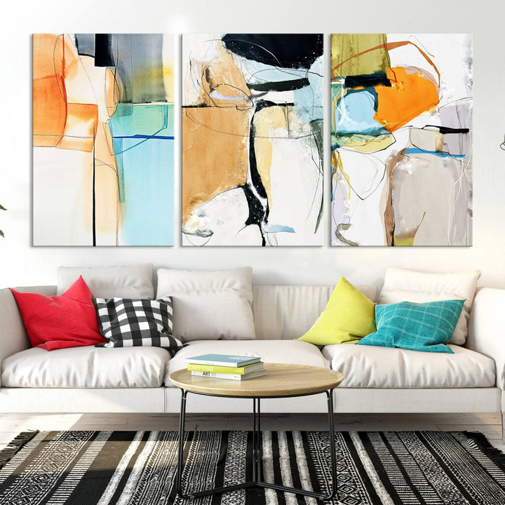 Impression d’art mural sur toile abstraite contemporaine