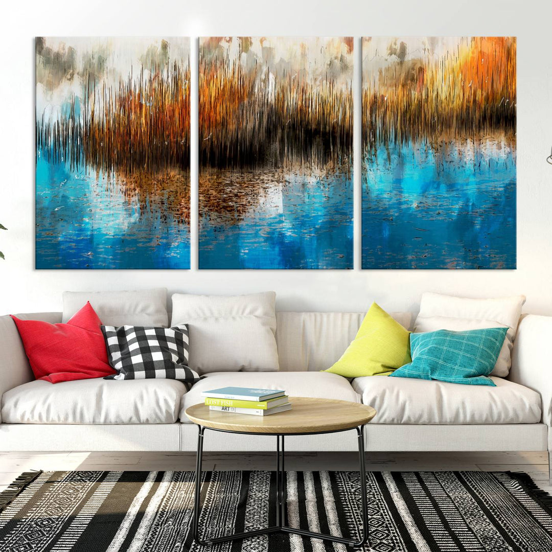 Restful Landscape Art Abstract Lake Canvas Print Wall Art