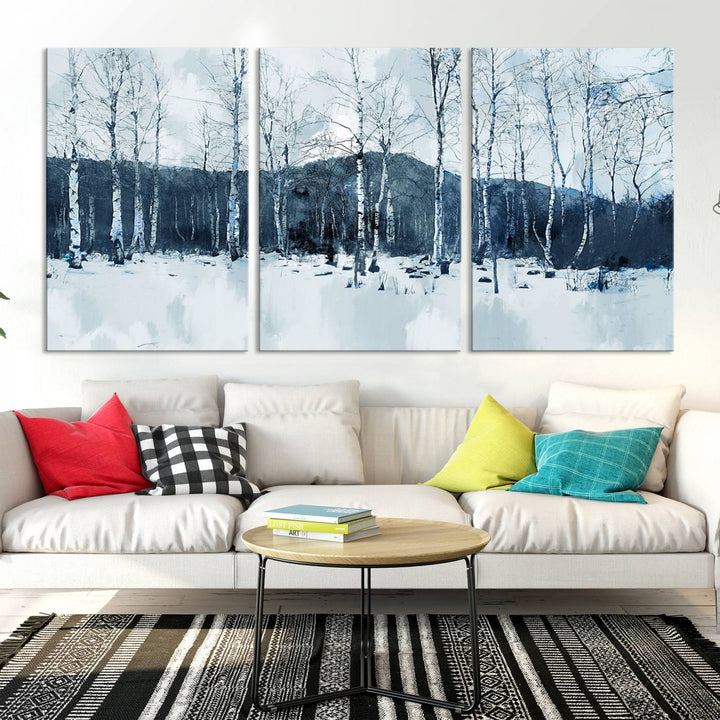 Impression d’art sur toile de forêt d’hiver à couper le souffle Multi Panel Forest Art Winter Photograph Art