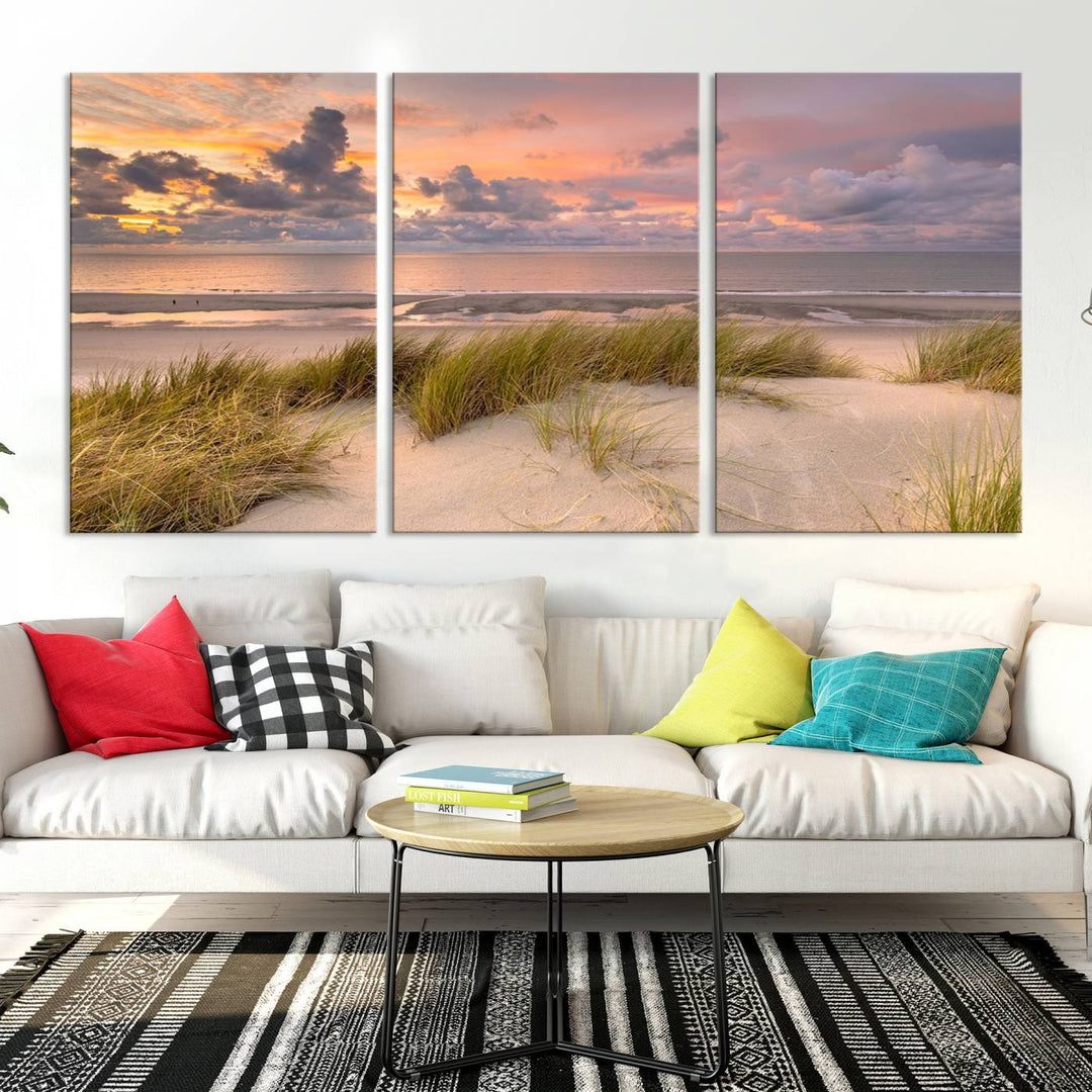 Beach Wall Art Canvas Print Sunset Artwork Print Coastal Wall Art