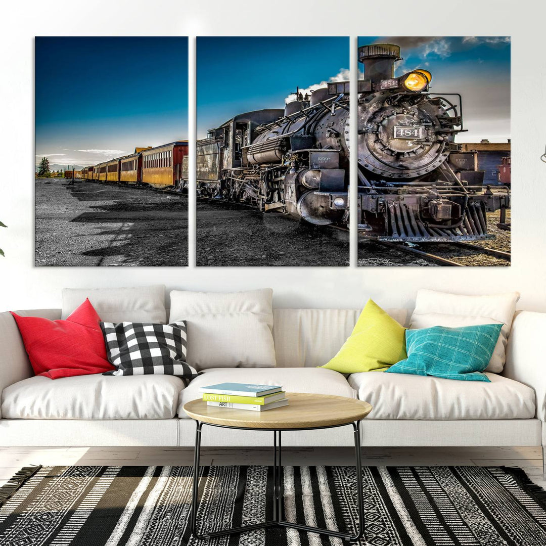 Art mural de train Impression sur toile