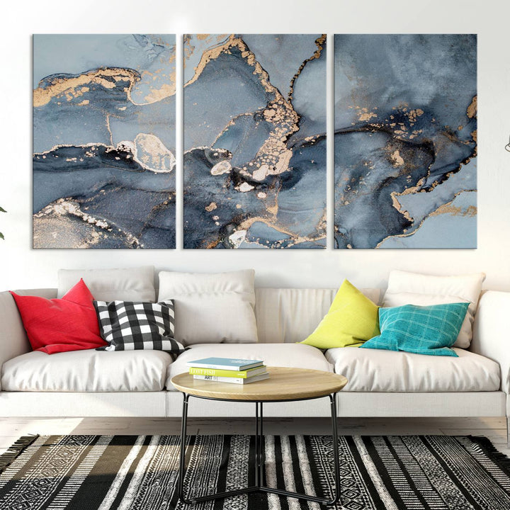 Multipanel Marble Fluid Effect Wall Art Abstract Canvas Wall Art Print