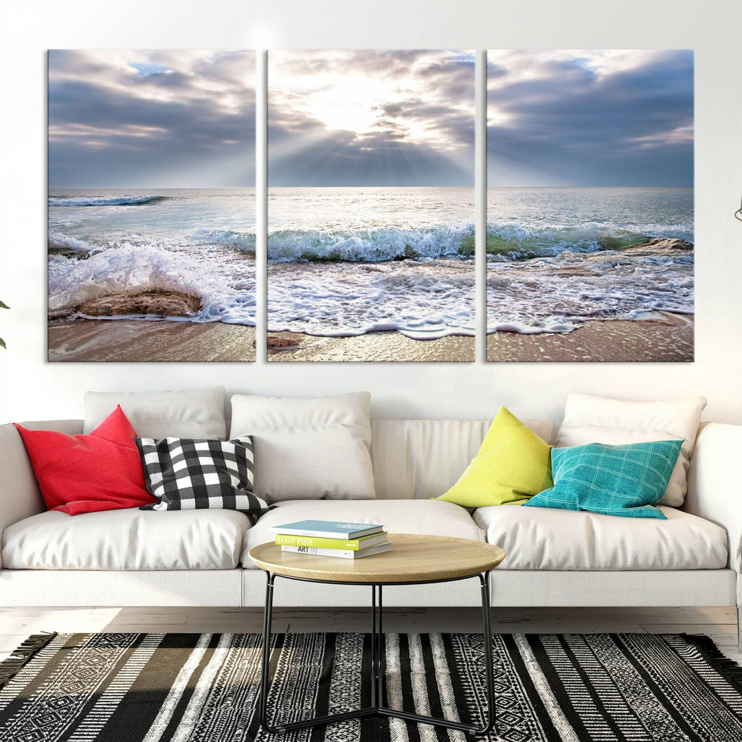 Sunset At The Beach Wall Art Canvas Print 