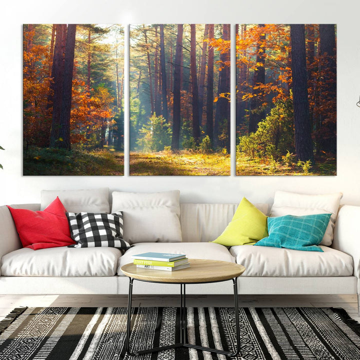 Forêt Sunshine Wall Art Impression sur toile