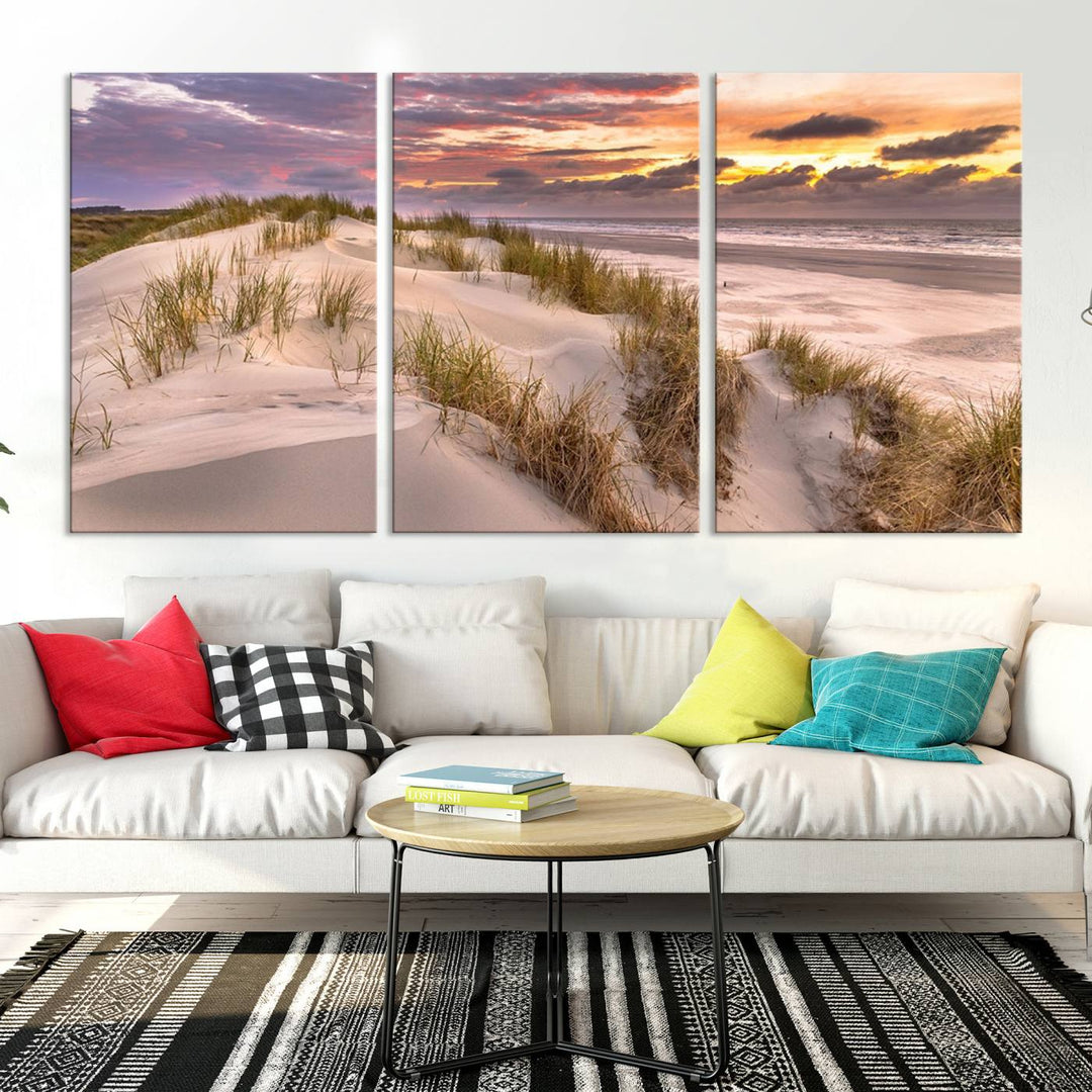 Sunrise On The Beach Wall Art Canvas Print