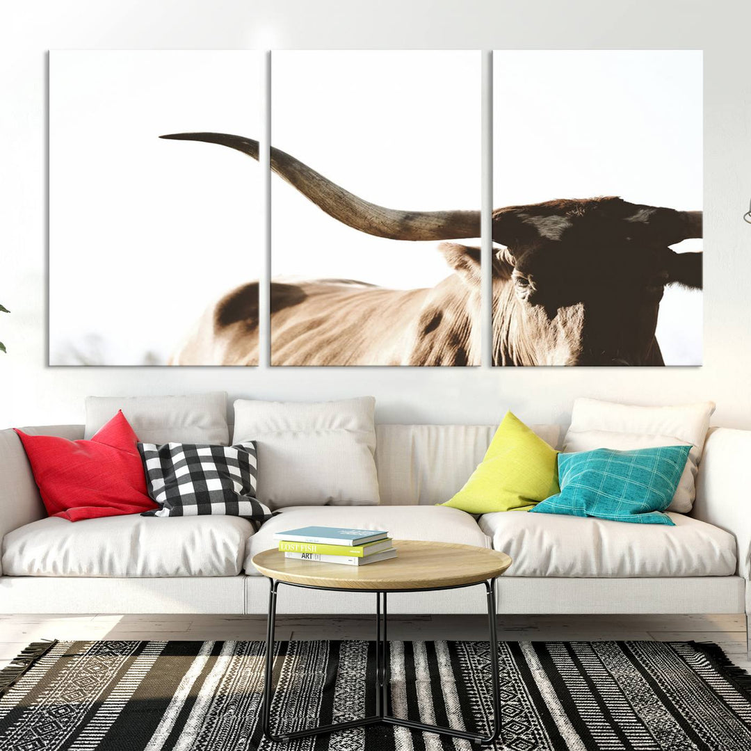 Toile d’art mural Texas Cow Longhorn