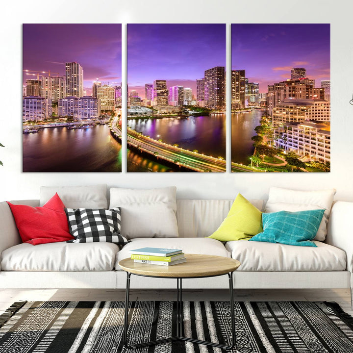 Miami City Wall Art Canvas Print 