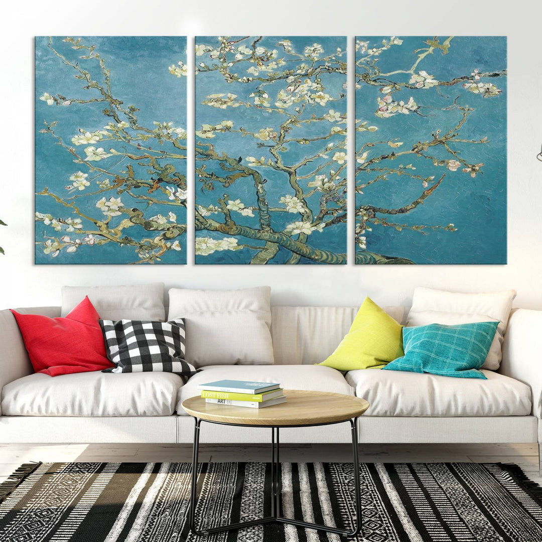 Art mural abstrait en fleurs d'amandier de Vincent Van Gogh Impression sur toile