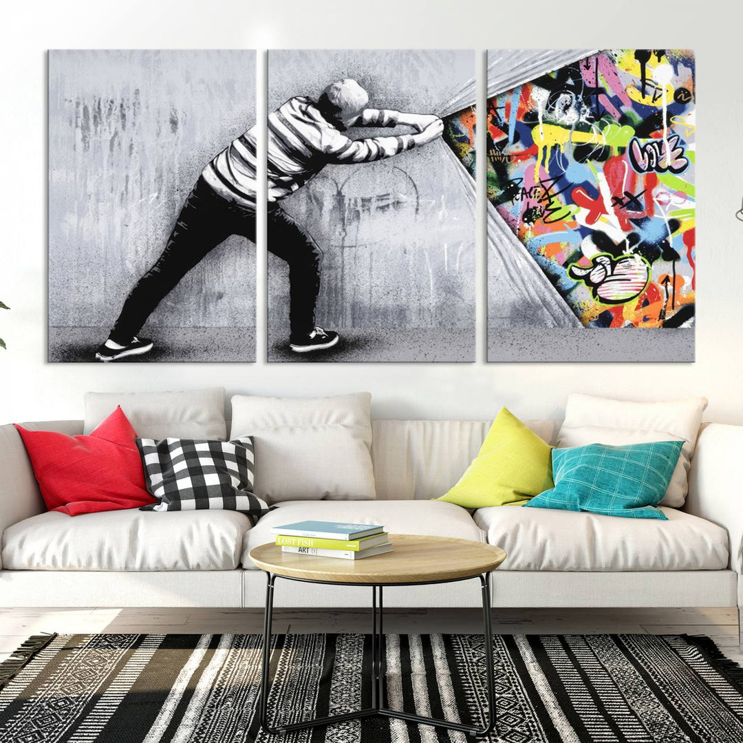 Graffiti canvas wall art Street art print Urban art Graffiti poster canvas art Street art wall decor Abstract art