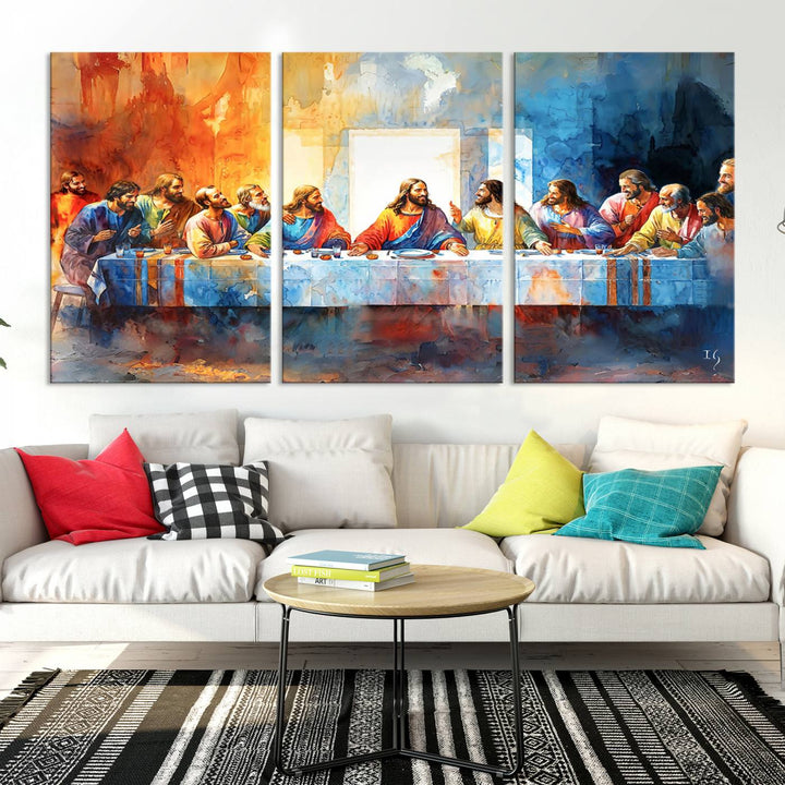 Abstract Waterolor The Last Supper Wall Art