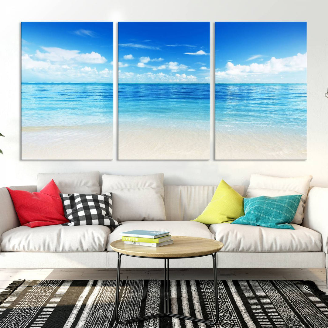 Ocean and Beach Artwork Canvas Print Wall Art