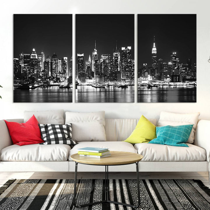 Wall Art NEW YORK Impressions sur toile Gratte-ciel de New York en noir et blanc