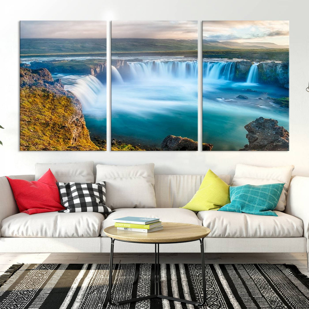 Wall Art Waterfall Canvas Print Grand Waterfall on a Plain