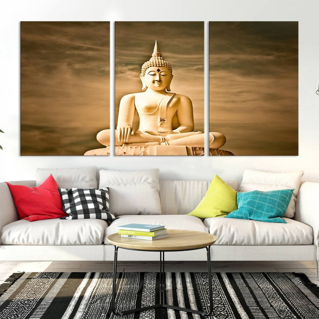 Reclining Buddha Statue Canvas Print 