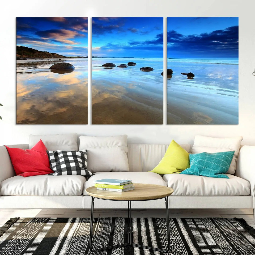 Wonderful Beach Landscape with Mountain Canvas Print 