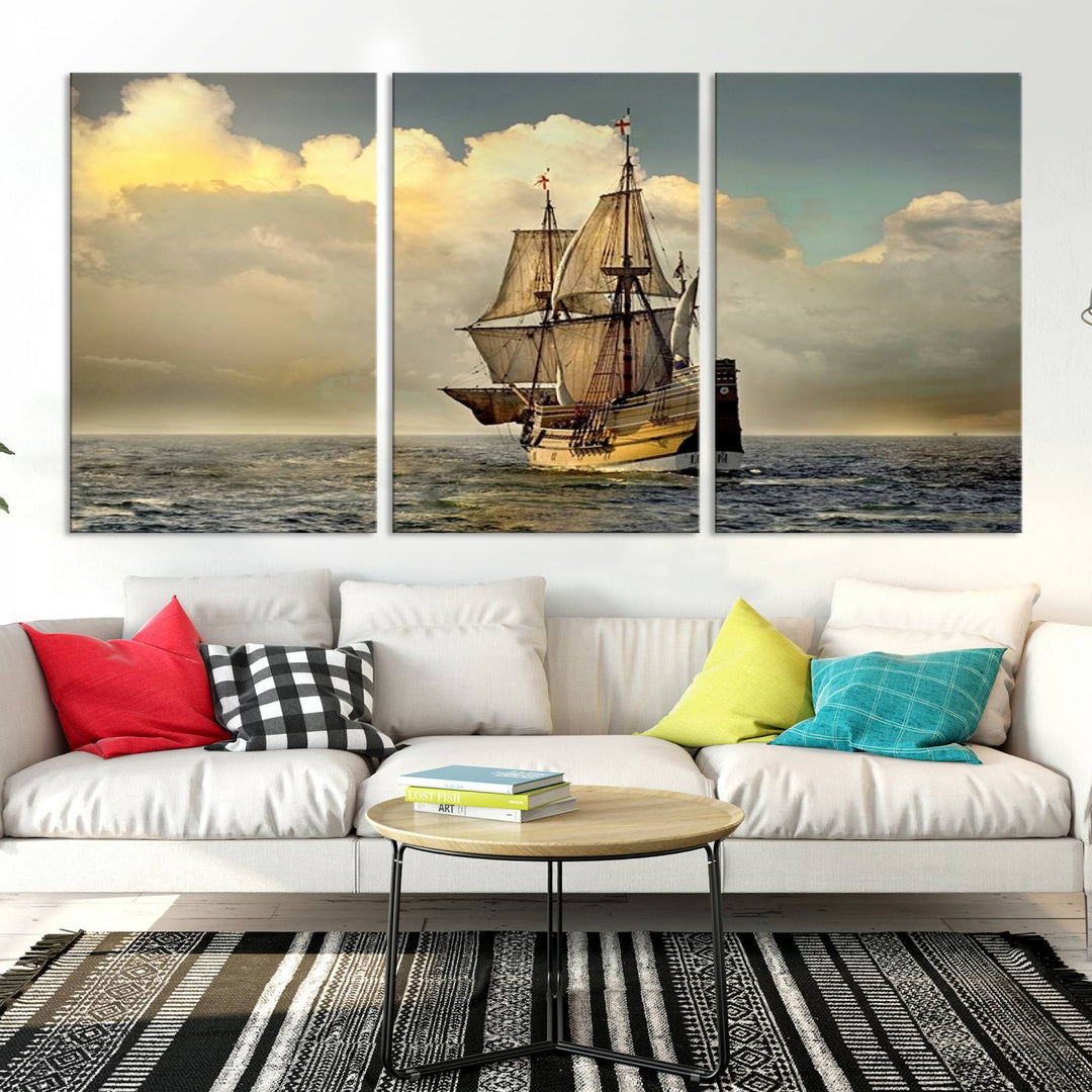 Wall Art English War Ship Canvas Print