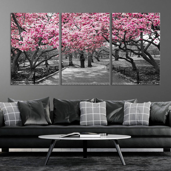 Art mural d’arbres roses Impression sur toile