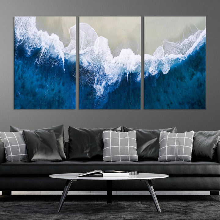 Beautiful Aerial Beach Canvas Wall Art