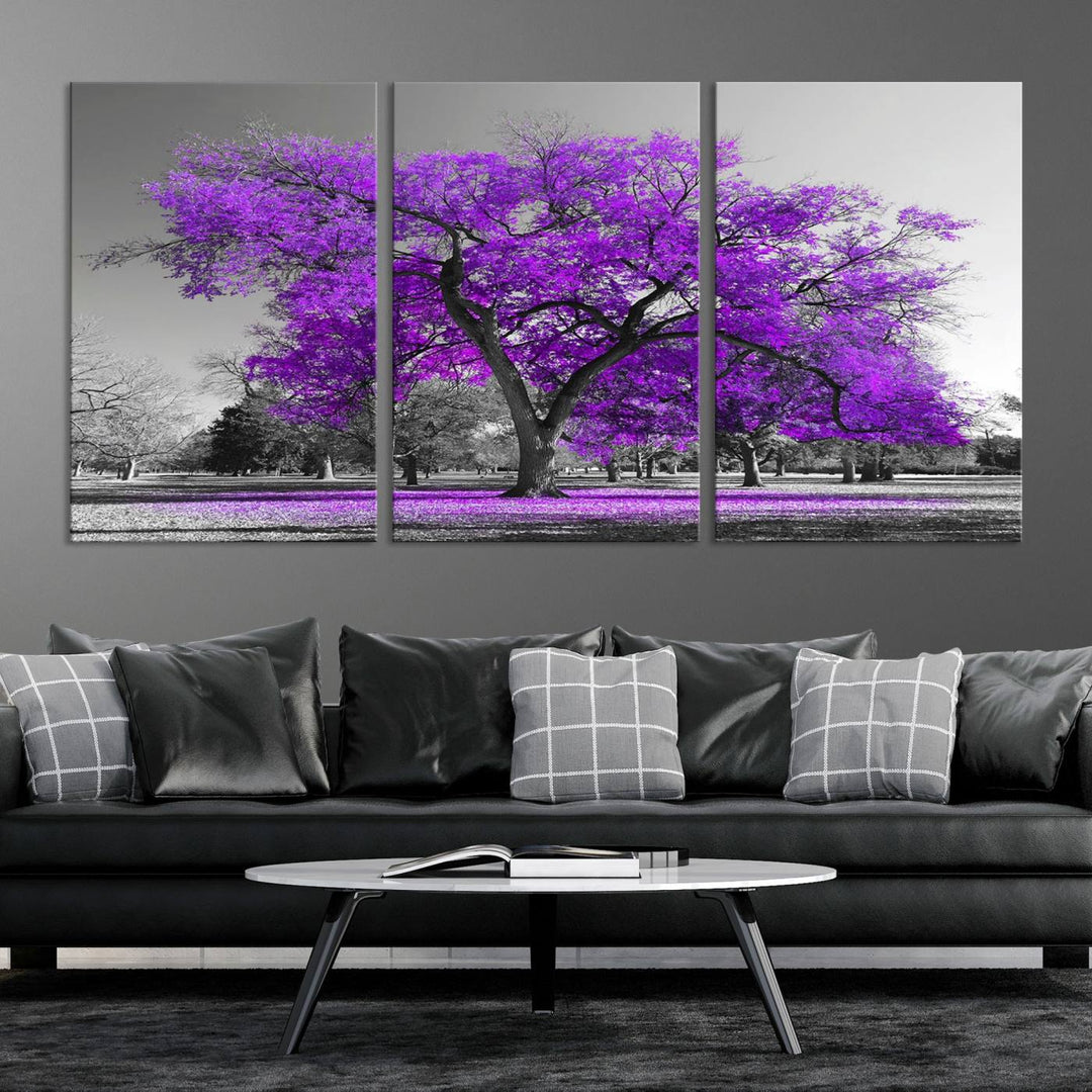 Art mural grand arbre violet Impression sur toile