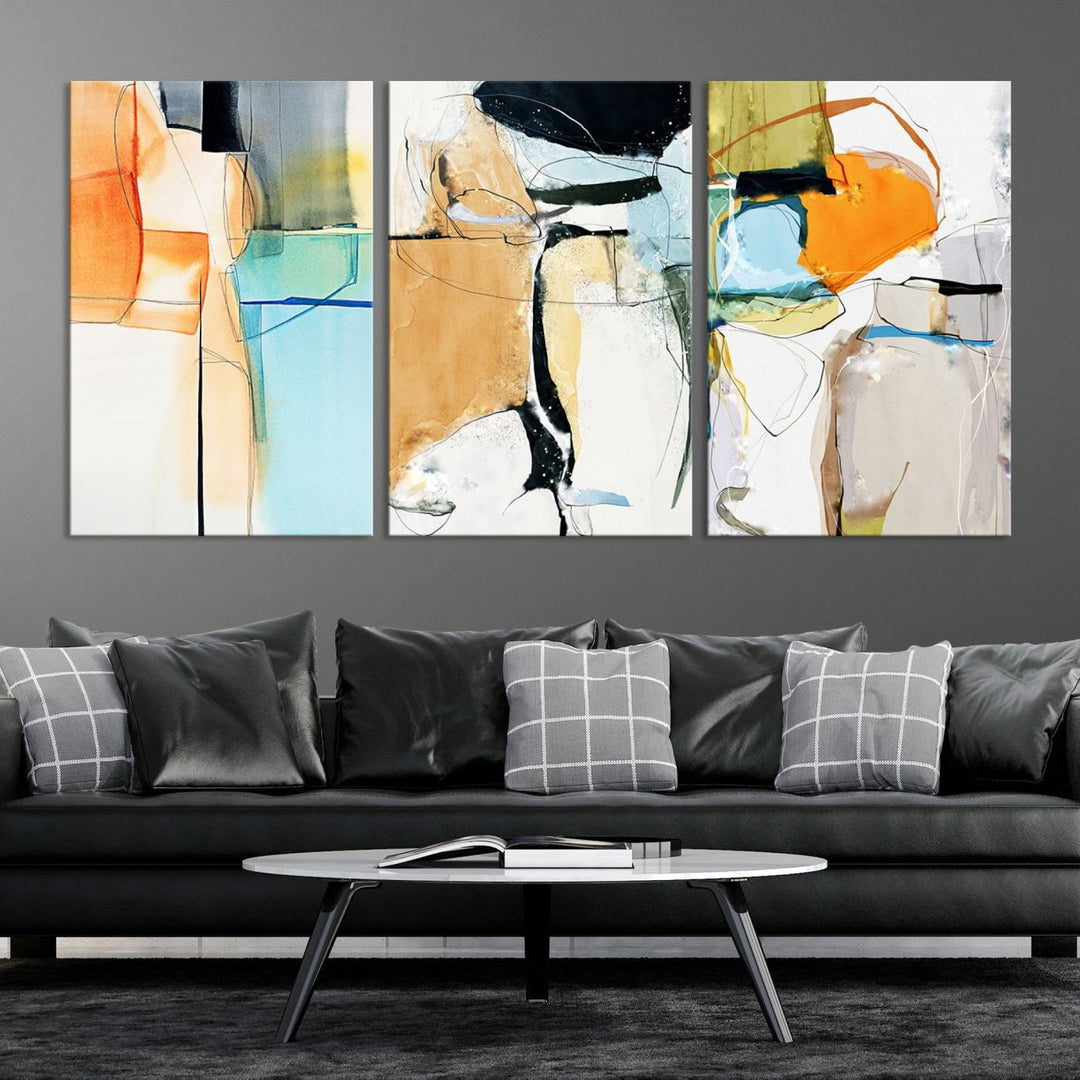 Impression d’art mural sur toile abstraite contemporaine