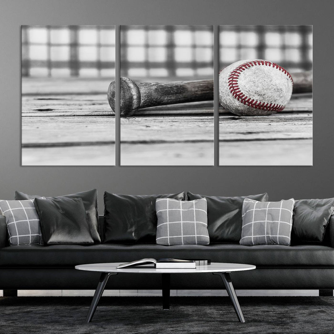 Impression d'art mural sur toile de baseball vintage