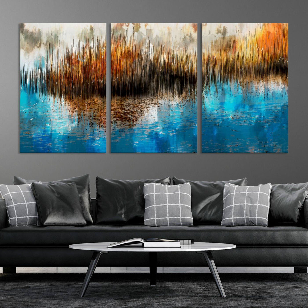 Restful Landscape Art Abstract Lake Canvas Print Wall Art