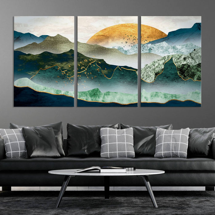 Cheering Sunrise Abstract Painting Canvas Art Print Abstract Landscape Wall Art