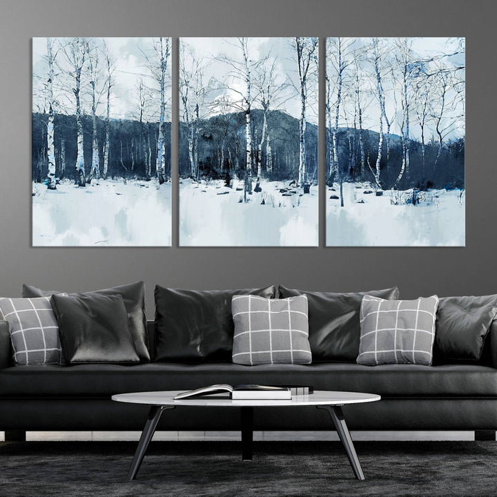 Impression d’art sur toile de forêt d’hiver à couper le souffle Multi Panel Forest Art Winter Photograph Art