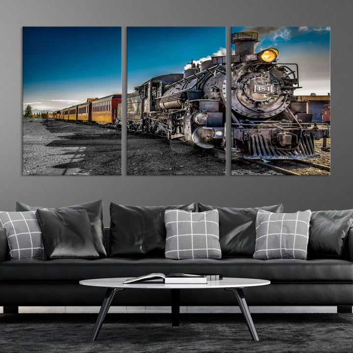 Art mural de train Impression sur toile