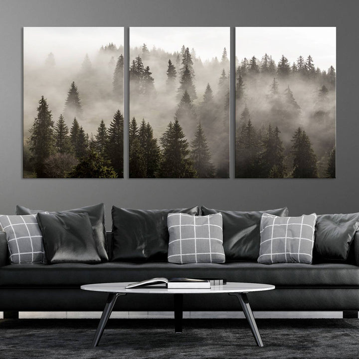 Foggy Forest Wall Art Canvas Print