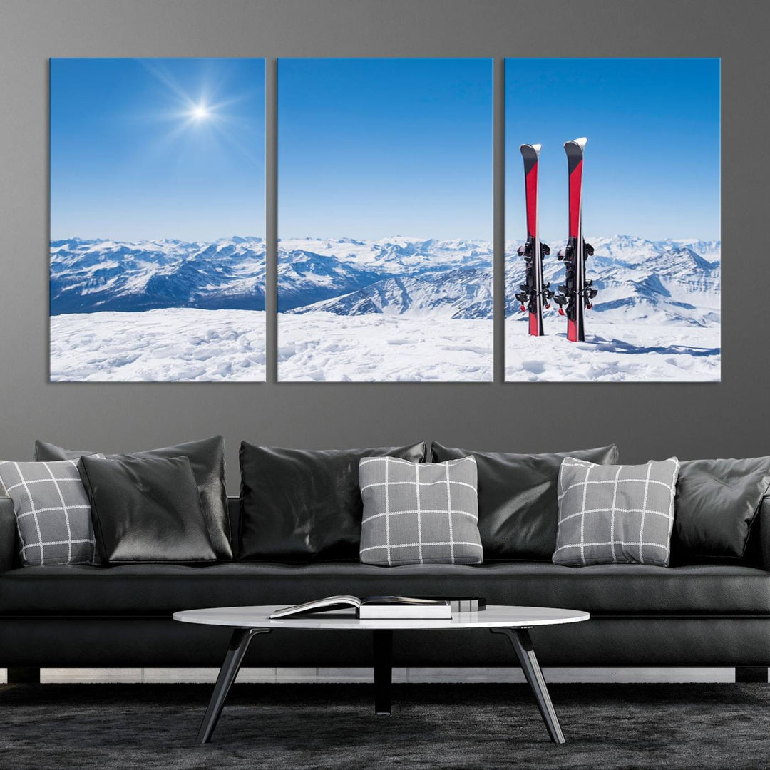 Ski Season Snow Wall Art Canvas Print