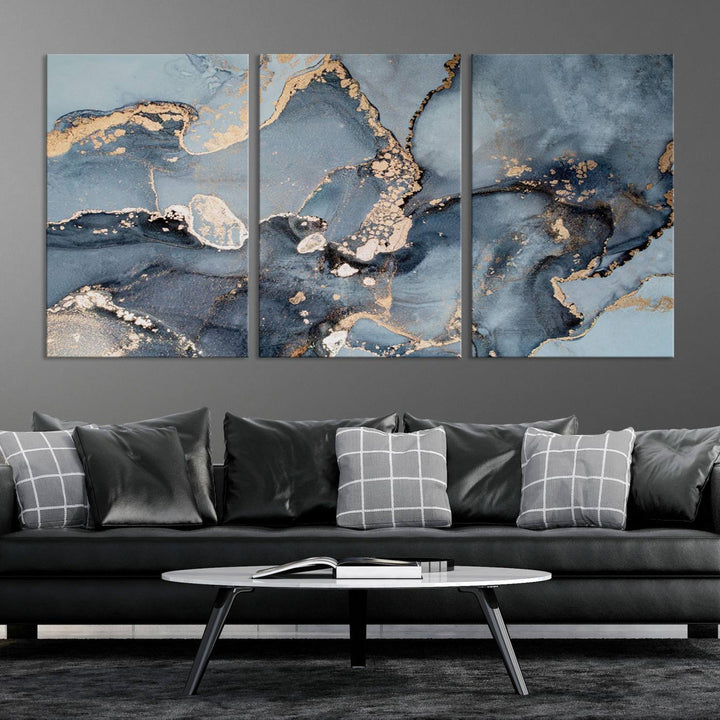 Multipanel Marble Fluid Effect Wall Art Abstract Canvas Wall Art Print