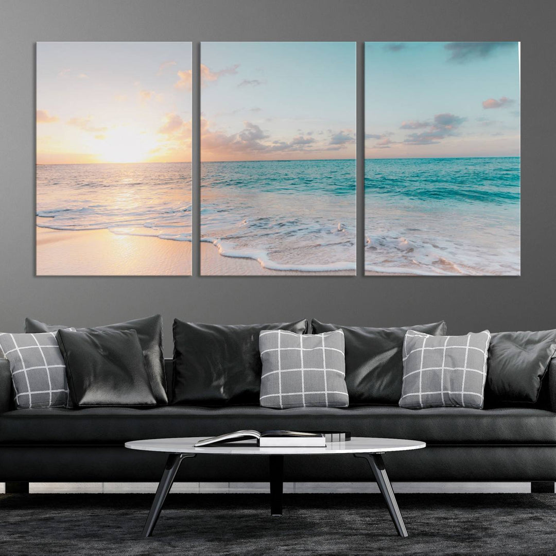 Sunset Beach Art Ocean Vibes Art mural Impression sur toile