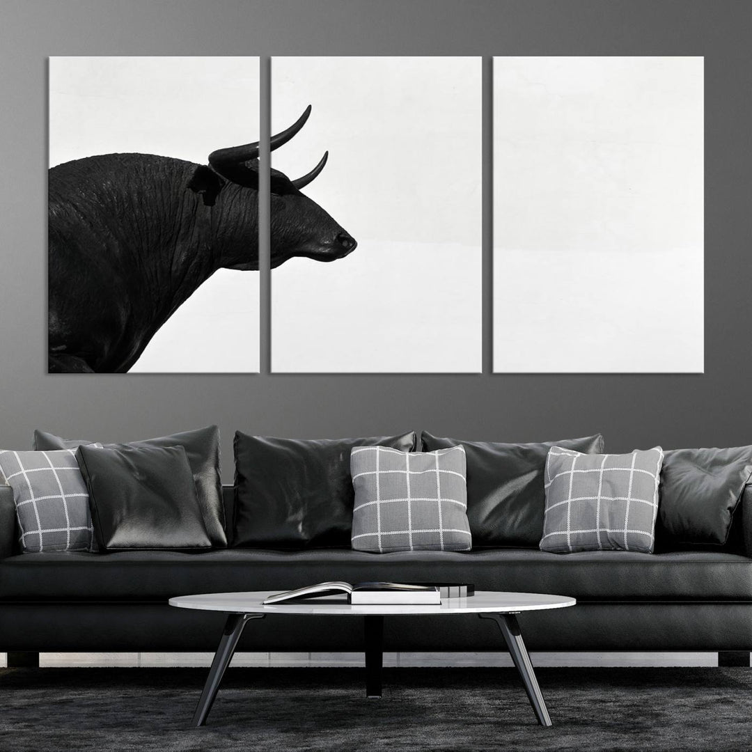 The Spanish Bull Wall Art Canvas Print is crafted on museum-quality canvases and is coated with UV-protective layers for lasting brilliance. It comes ready to hang, effortlessly enhancing your living space.