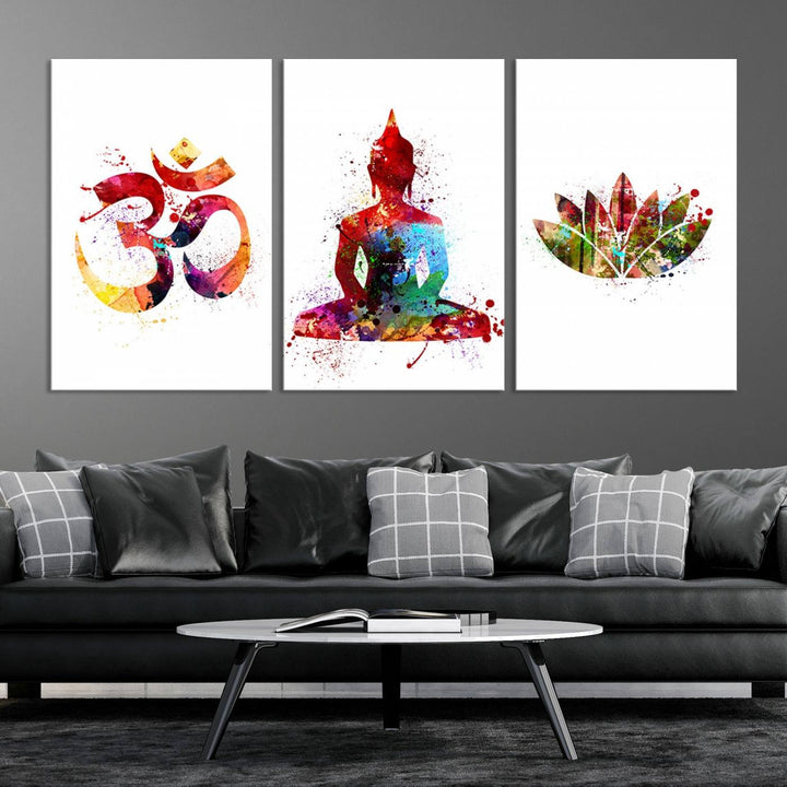 Buddha Canvas, Asian Wall Art, Yoga Medit Canvas Print