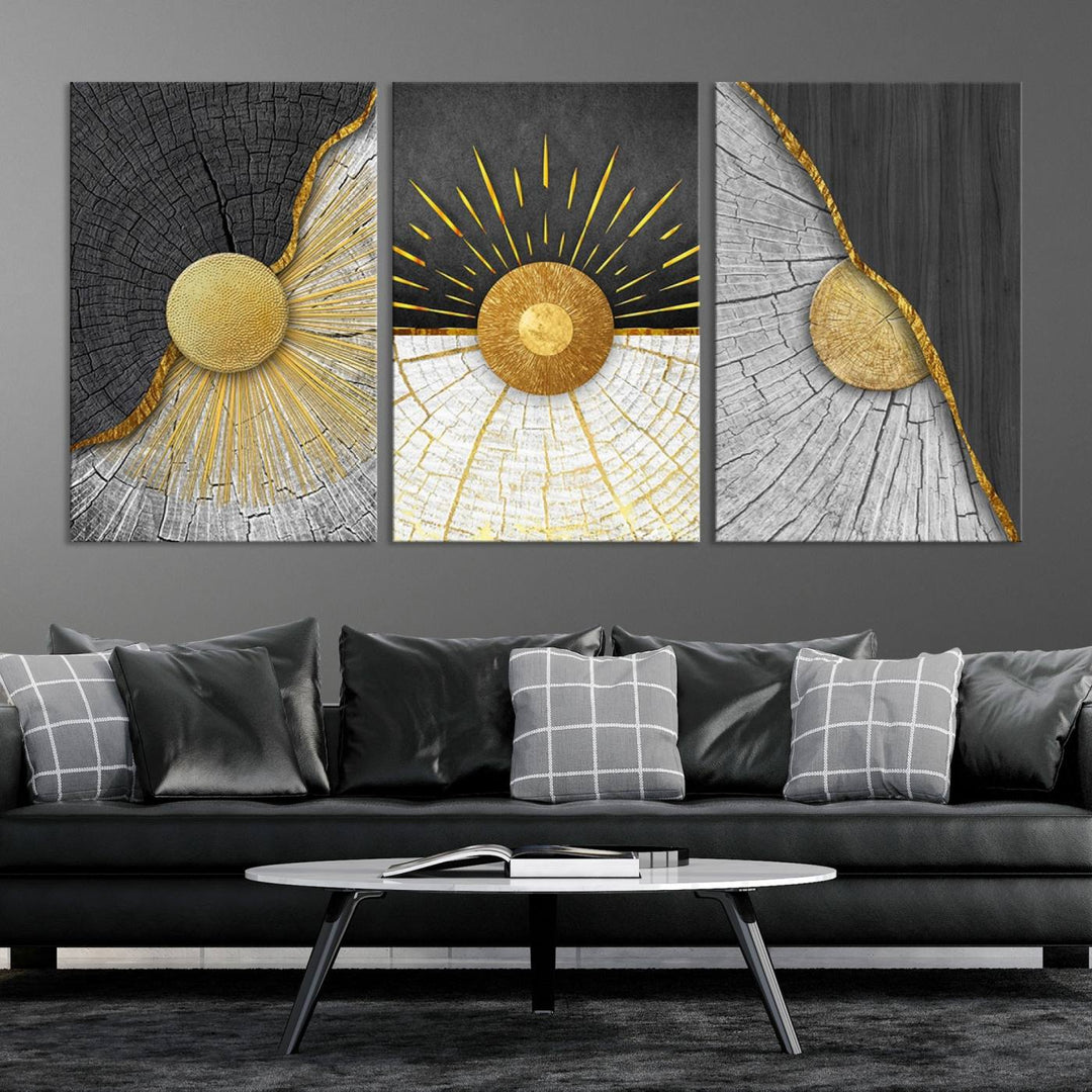 Minimal Style 3 Panel Abstract Wall Art Canvas Print 