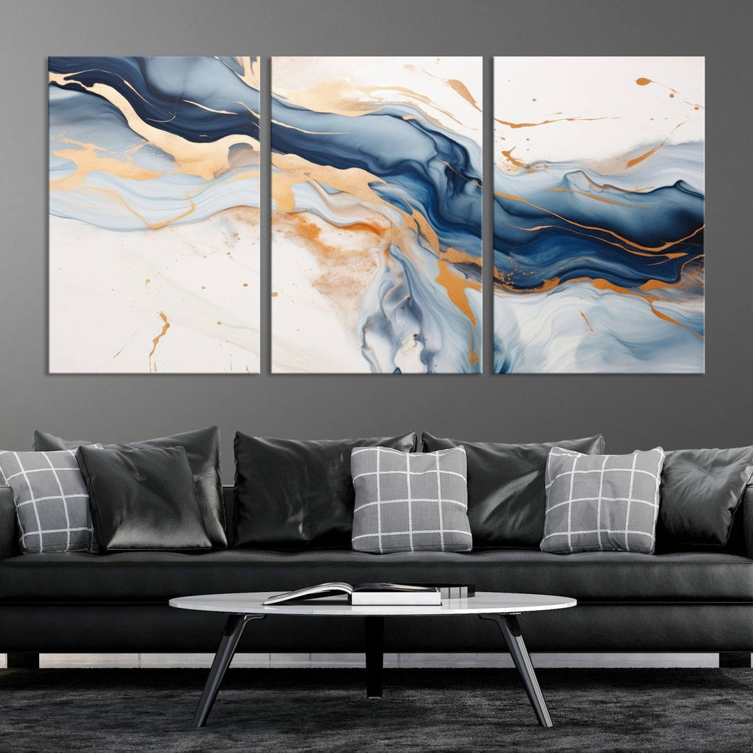 Color Waves Abstract Wall Art Canvas Print