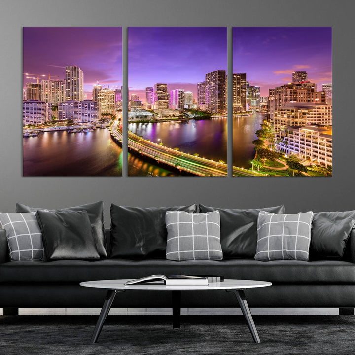 Miami City Wall Art Canvas Print 