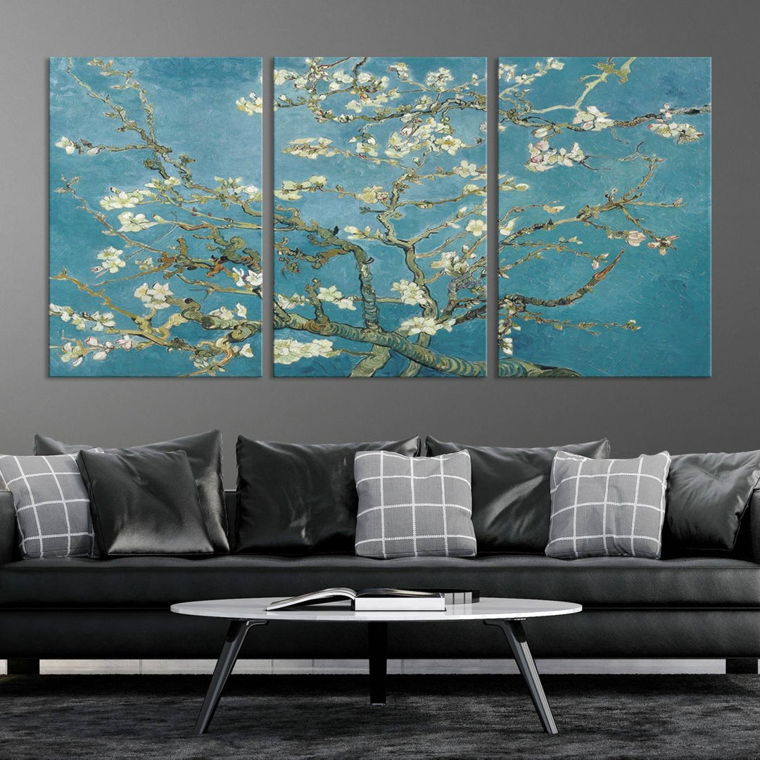 Art mural abstrait en fleurs d'amandier de Vincent Van Gogh Impression sur toile