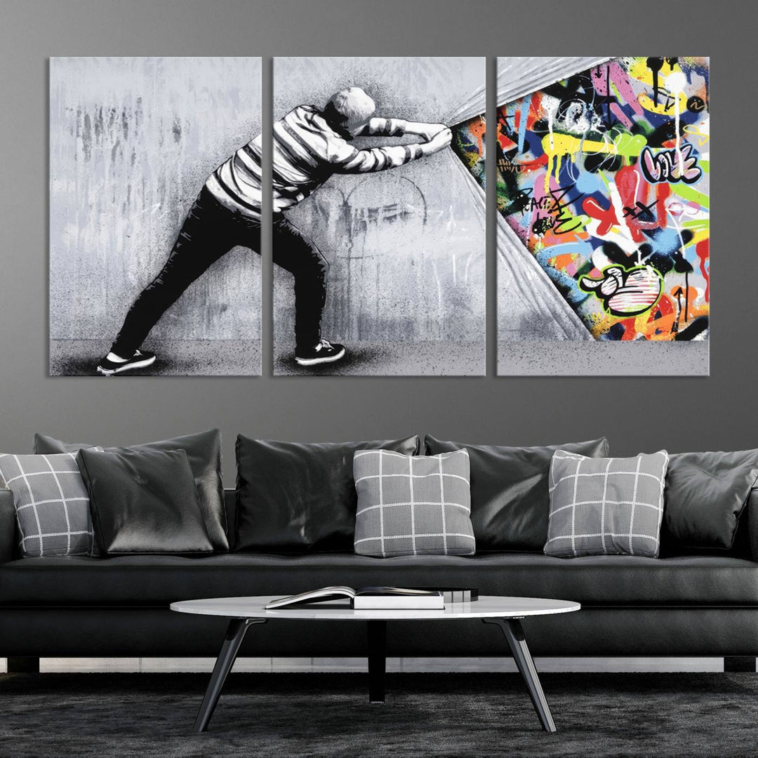 Graffiti canvas wall art Street art print Urban art Graffiti poster canvas art Street art wall decor Abstract art