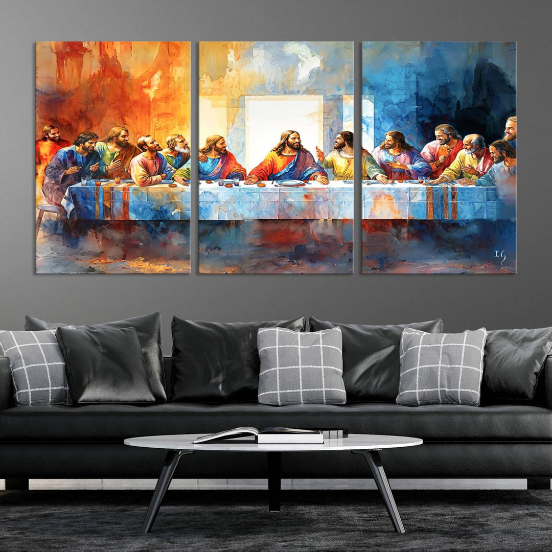 Abstract Waterolor The Last Supper Wall Art