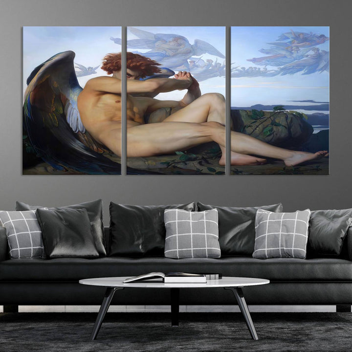 Fallen Angel Wall Art Canvas Print – Classic Art, Framed, Ready to Hang - Alexandre Cabanel Reproduction Canvas Print