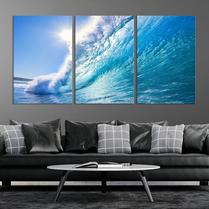 Ocean Surfing Wave Wall Art Wall Art