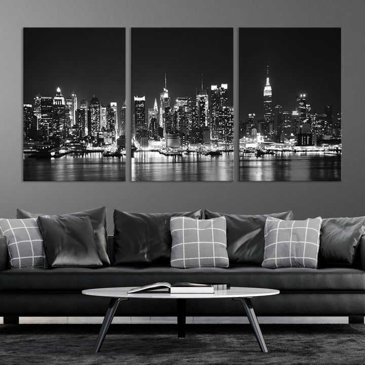 Wall Art NEW YORK Impressions sur toile Gratte-ciel de New York en noir et blanc